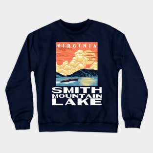 Smith Mountain Lake Virginia Vintage Boat WPA Poster Style Crewneck Sweatshirt